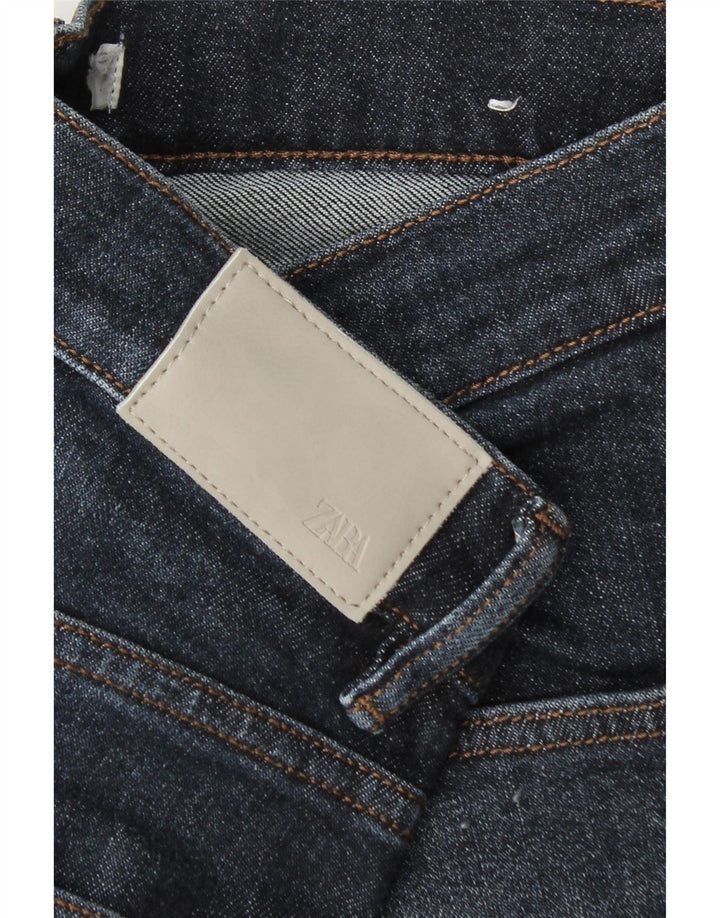 Zara Womens Cropped Jeans W32 L24 Navy Blue