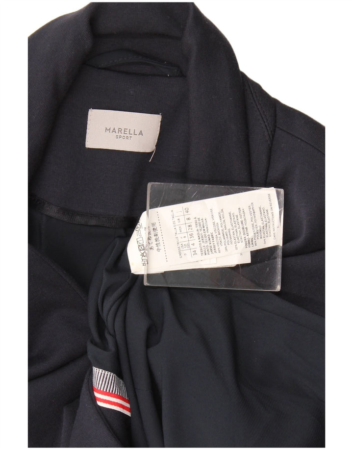 Marella Womens 1 Button Blazer Jacket UK 8 Small Navy Blue Viscose