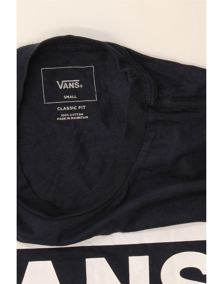 VANS Mens Classic Fit Graphic Top Long Sleeve Small Navy Blue Cotton