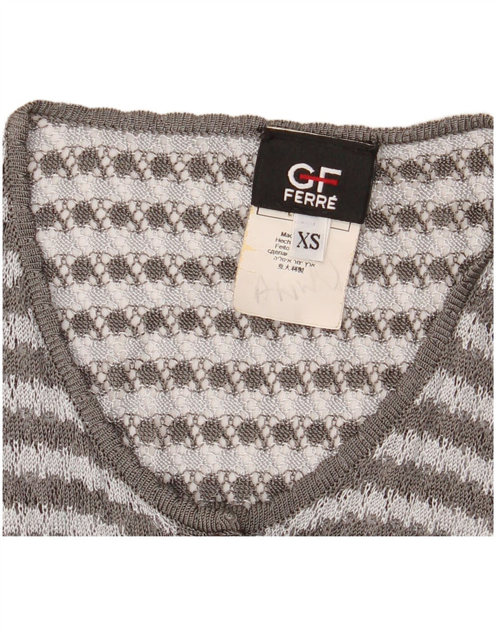 GF FERRE Womens See Through 2 Piece Set UK 4 XS Grey Striped