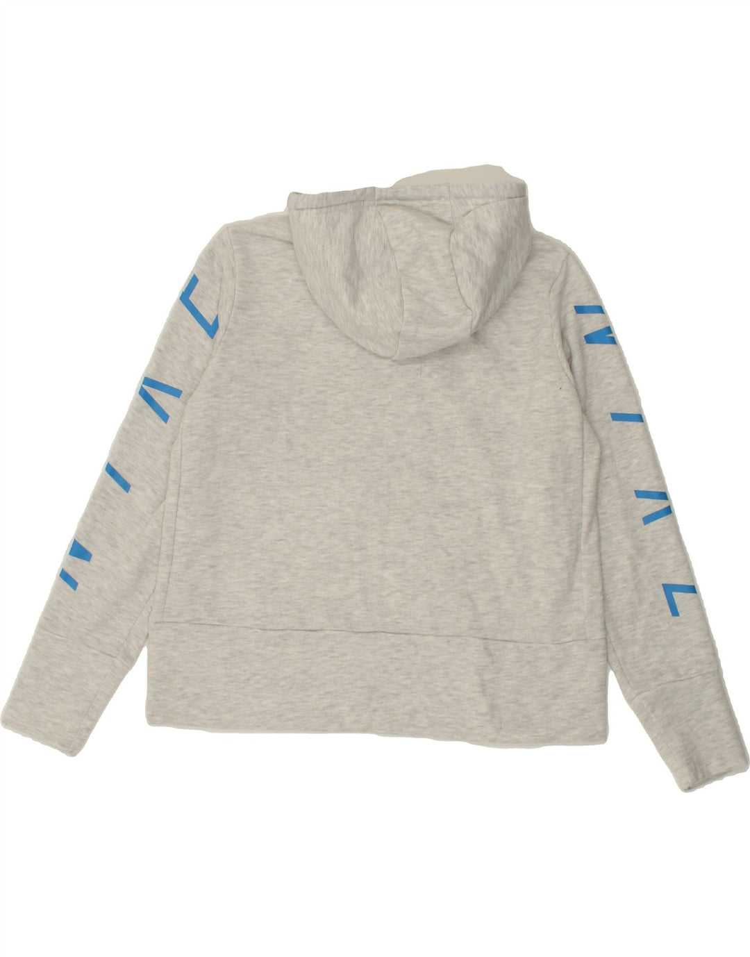 NIKE Womens Oversized Graphic Hoodie Jumper UK 14 Medium Grey Rayon Vintage Nike and Second-Hand Nike from Messina Hembry 