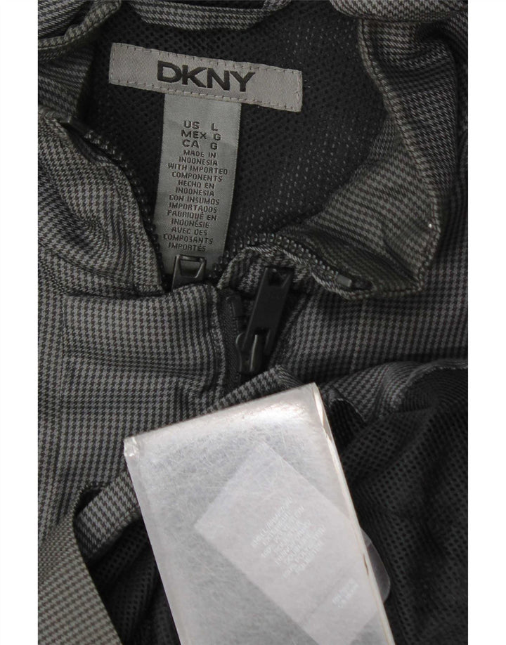 Dkny Mens Utility Jacket UK 40 Large Grey Houndstooth Polyester