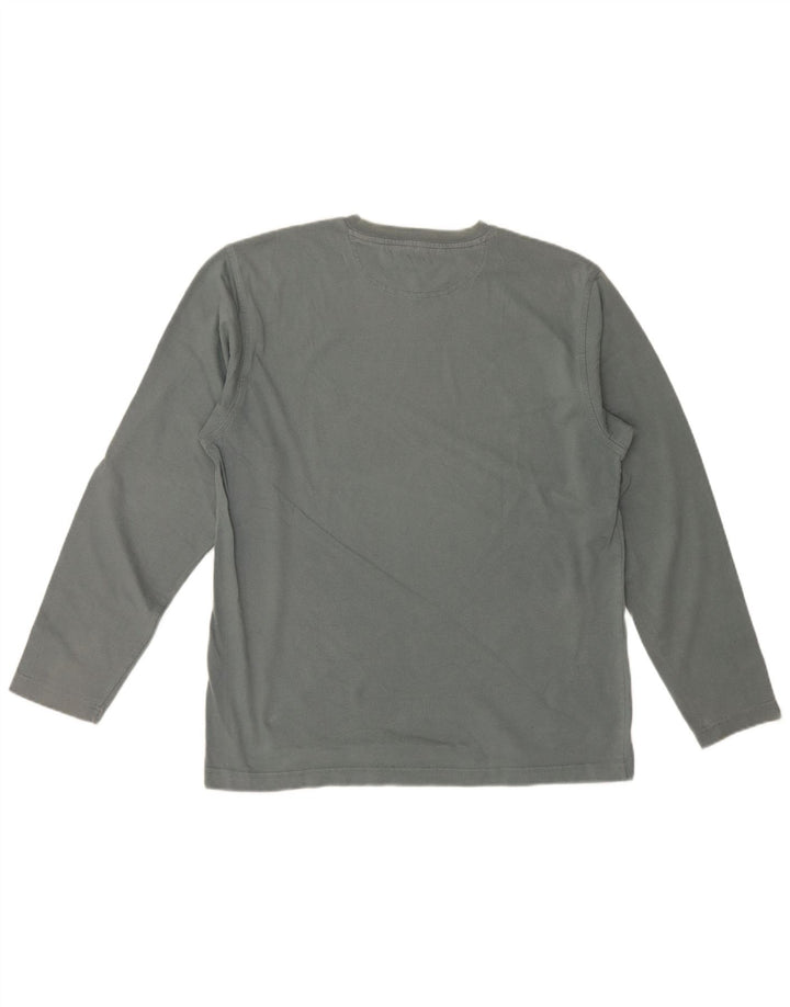 Champion Mens Top Long Sleeve Large Grey Cotton