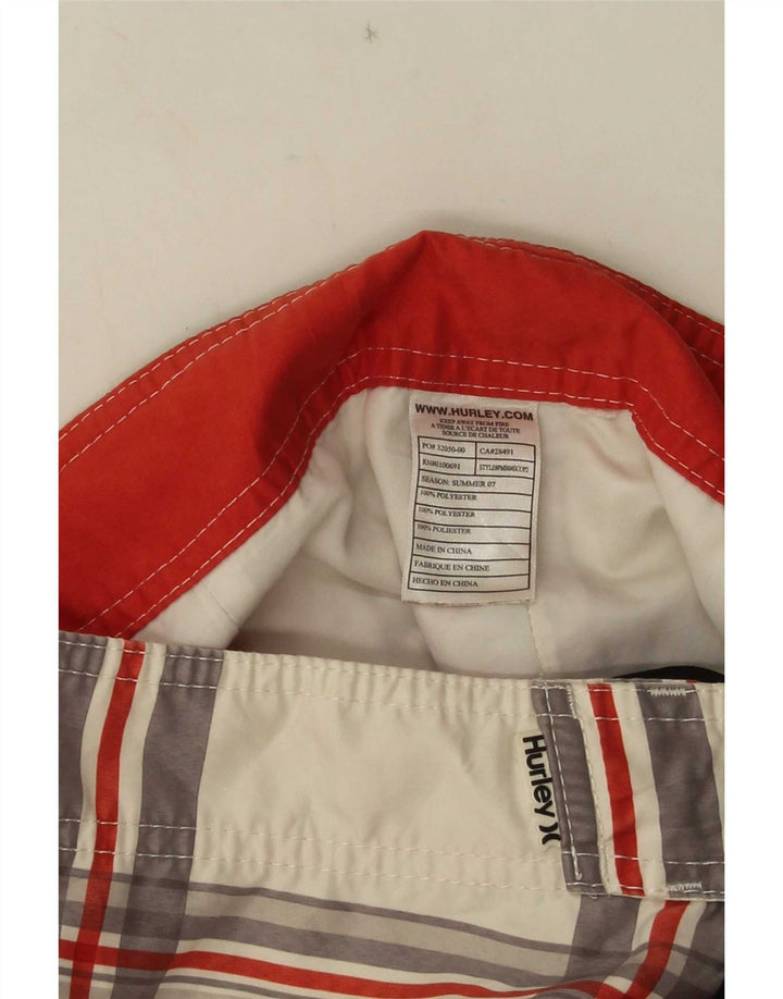 Hurley Mens Graphic Swimming Shorts Large White Check Polyester