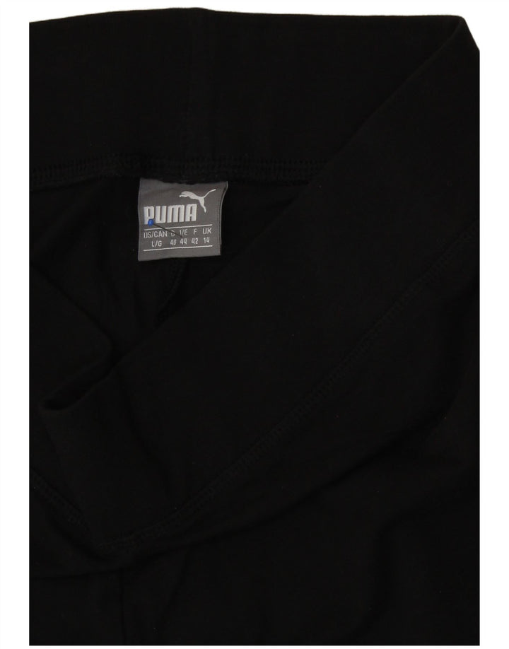 Puma Womens Graphic Leggings UK 14 Large Black Cotton