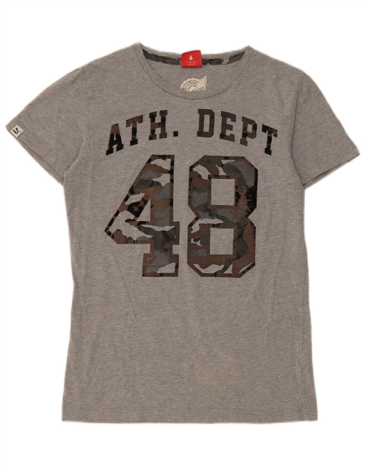 Puma Mens Graphic T-Shirt Top Small Grey Cotton