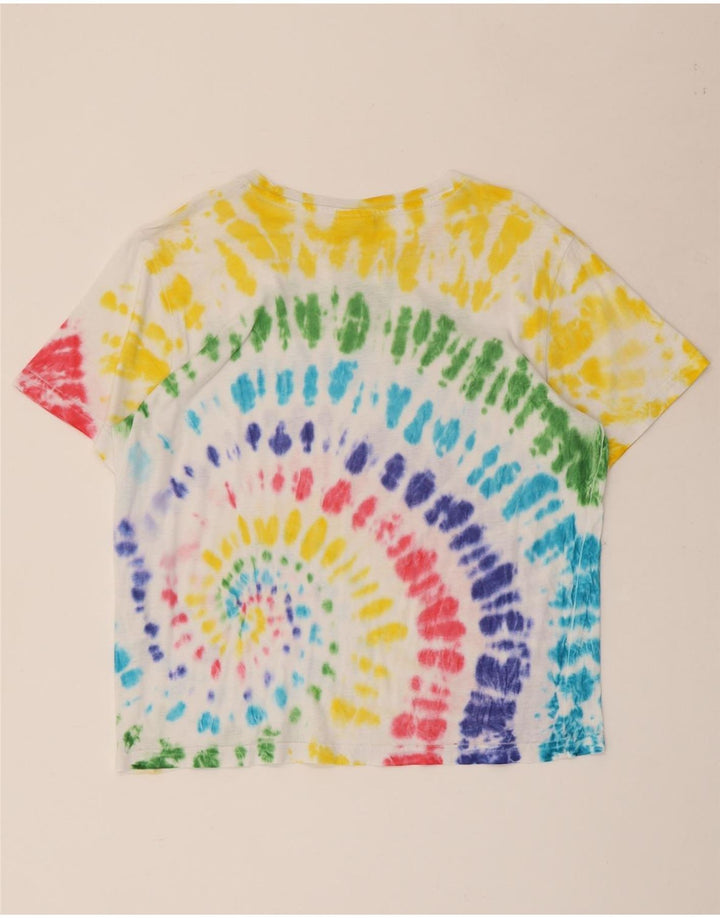 CHAMPION Womens T-Shirt Top UK 16 Large Multicoloured Tie Dye Cotton