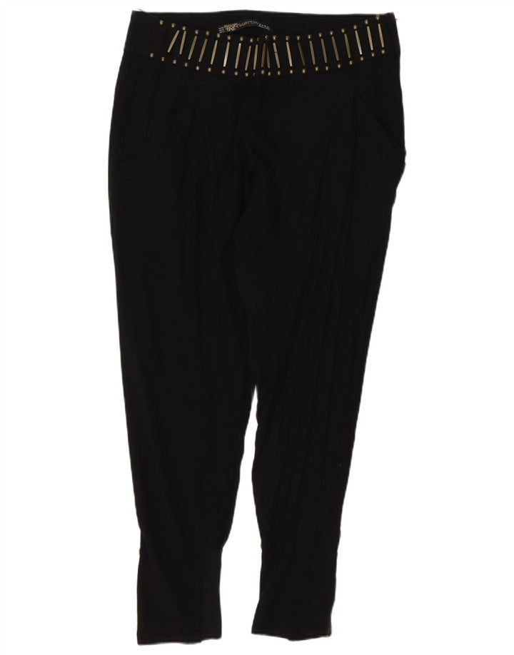 Zara Womens Slim Cropped Trousers Medium W28 L27 Black