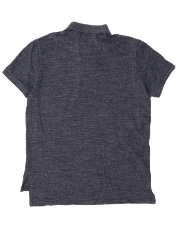 Polo Ralph Lauren Mens Custom Fit Shirt Large Navy Blue Flecked Cotton