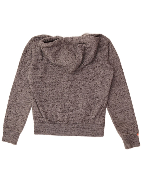 Superdry Mens Zip Hoodie Sweater XS Grey Flecked Cotton