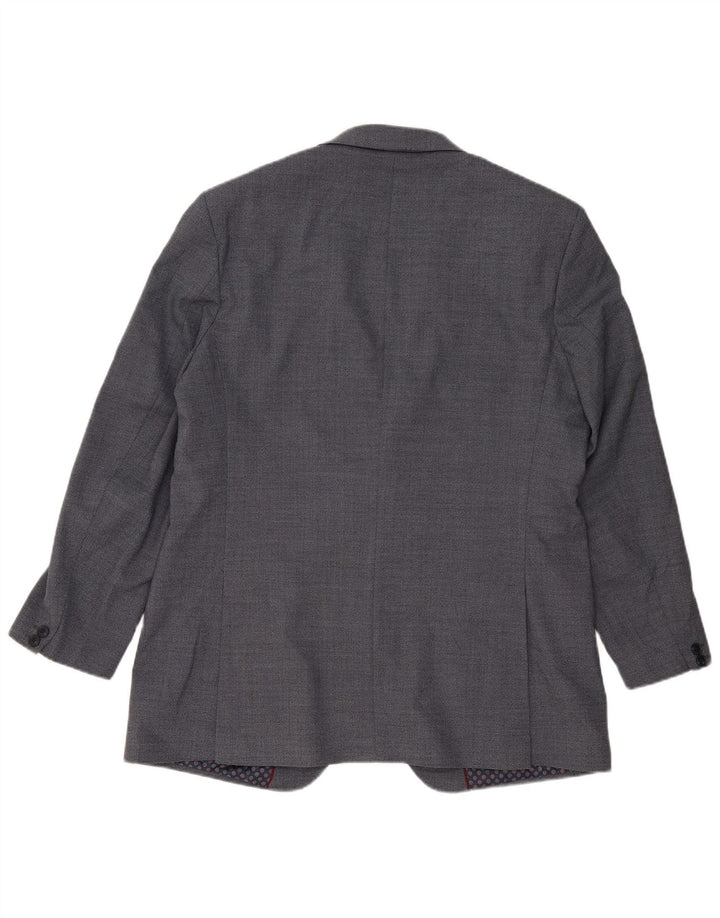 Marks & Spencer Mens 2 Button Blazer Jacket UK 44 XL Blue Polyester