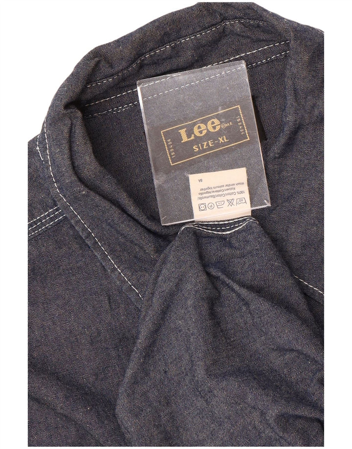 LEE Mens Shirt XL Navy Blue Cotton