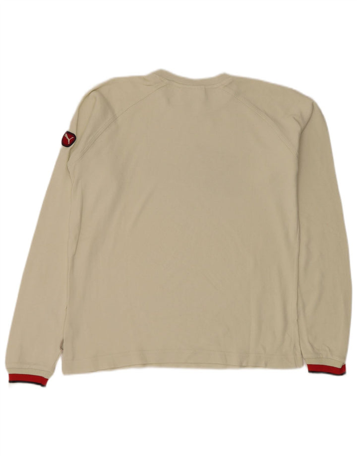 Puma Mens Graphic Top Long Sleeve Small White Cotton