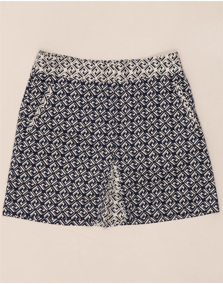 IZOD Womens Mini Skirt US 4 Small W30  Navy Blue Geometric Polyester