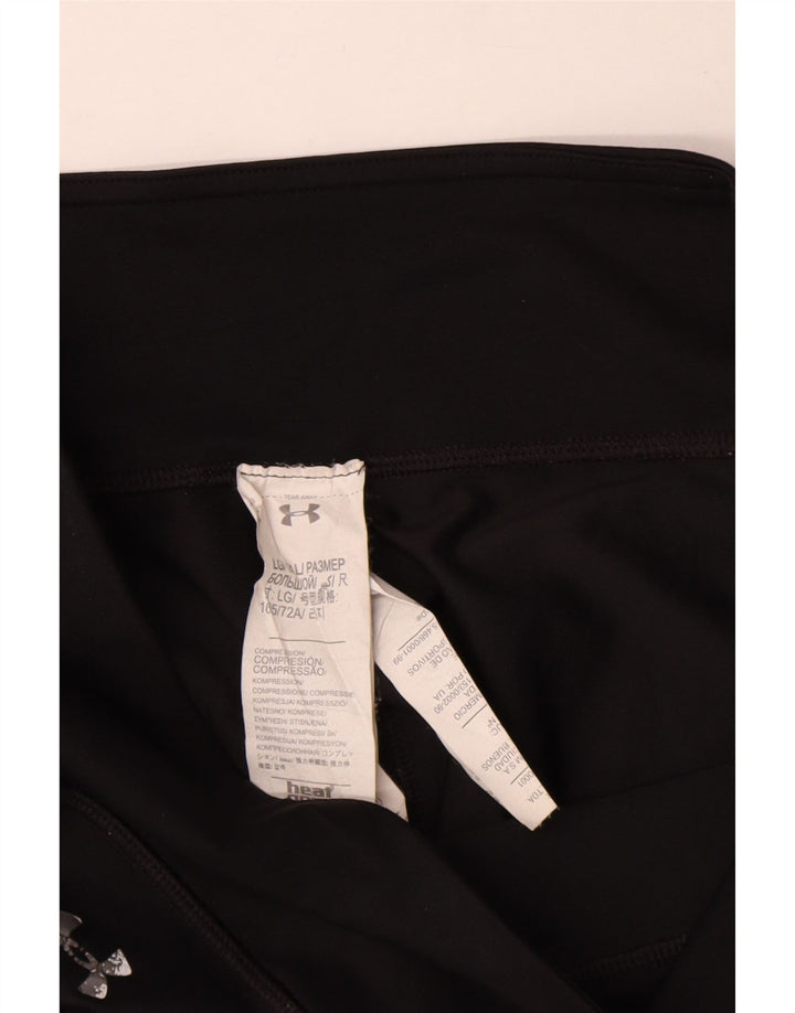 Under Armour Womens Graphic Capri Leggings UK 14 Large Black Polyester
