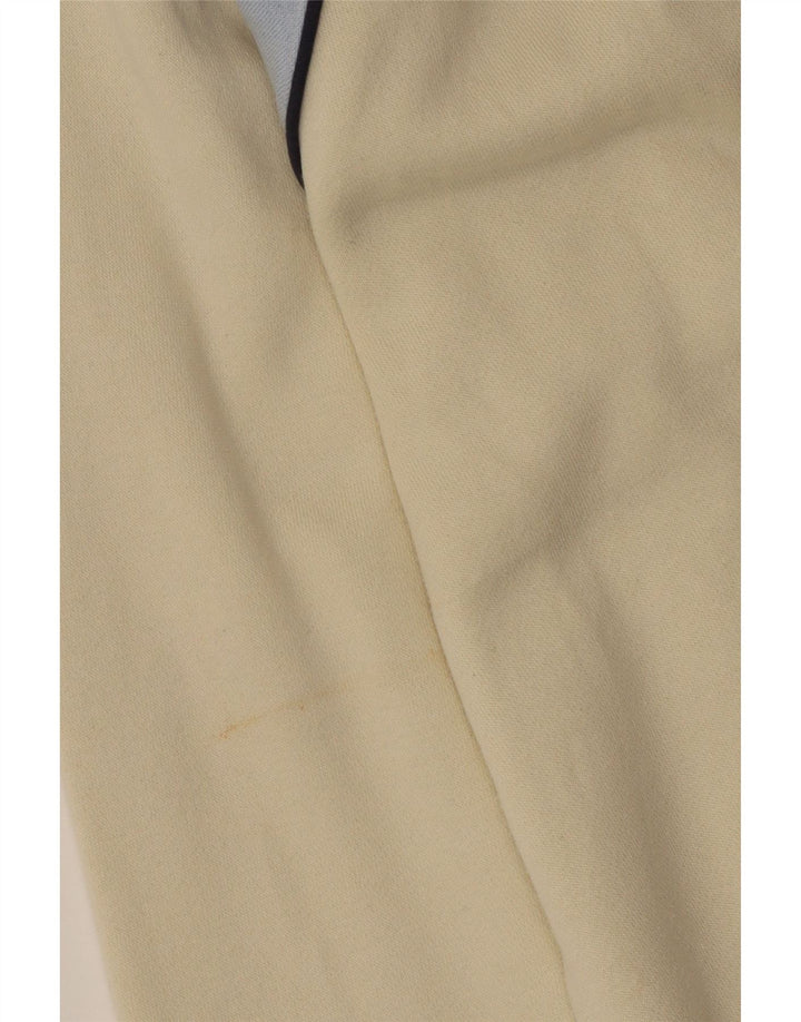 FILA Mens Zip Neck Sweatshirt Jumper Large Off White Colourblock Cotton