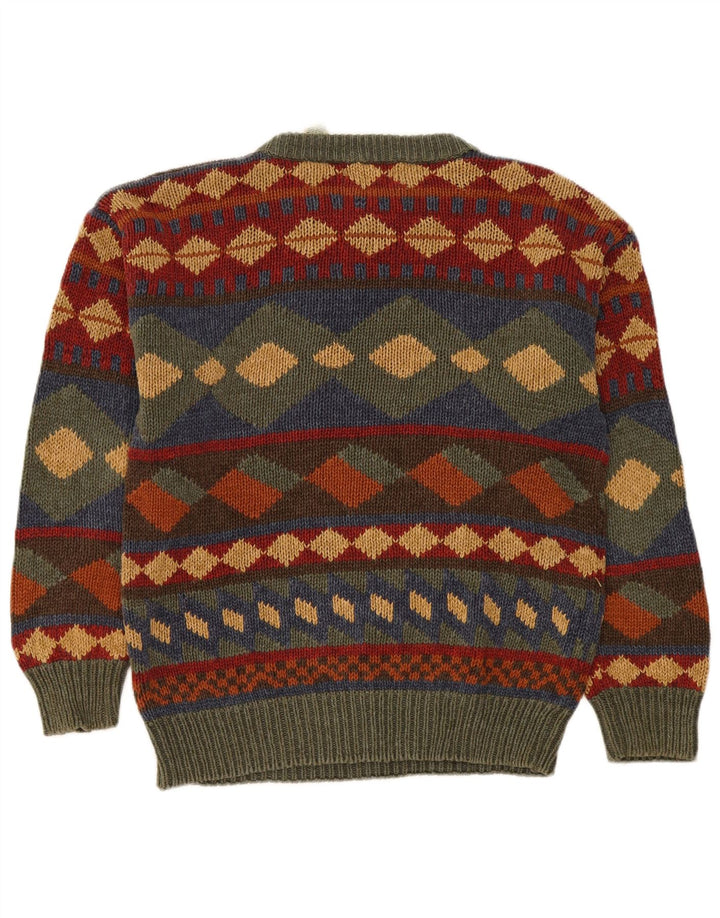 St. John's Bay Mens Crew Neck Jumper Sweater Medium Multicoloured Geometric