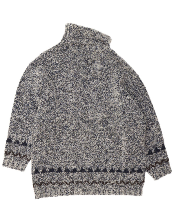 GIESSWEIN Womens Roll Neck Jumper Sweater EU 40 Medium Grey Fair Isle