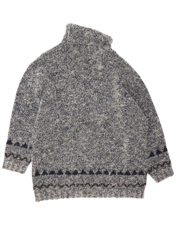 GIESSWEIN Womens Roll Neck Jumper Sweater EU 40 Medium Grey Fair Isle