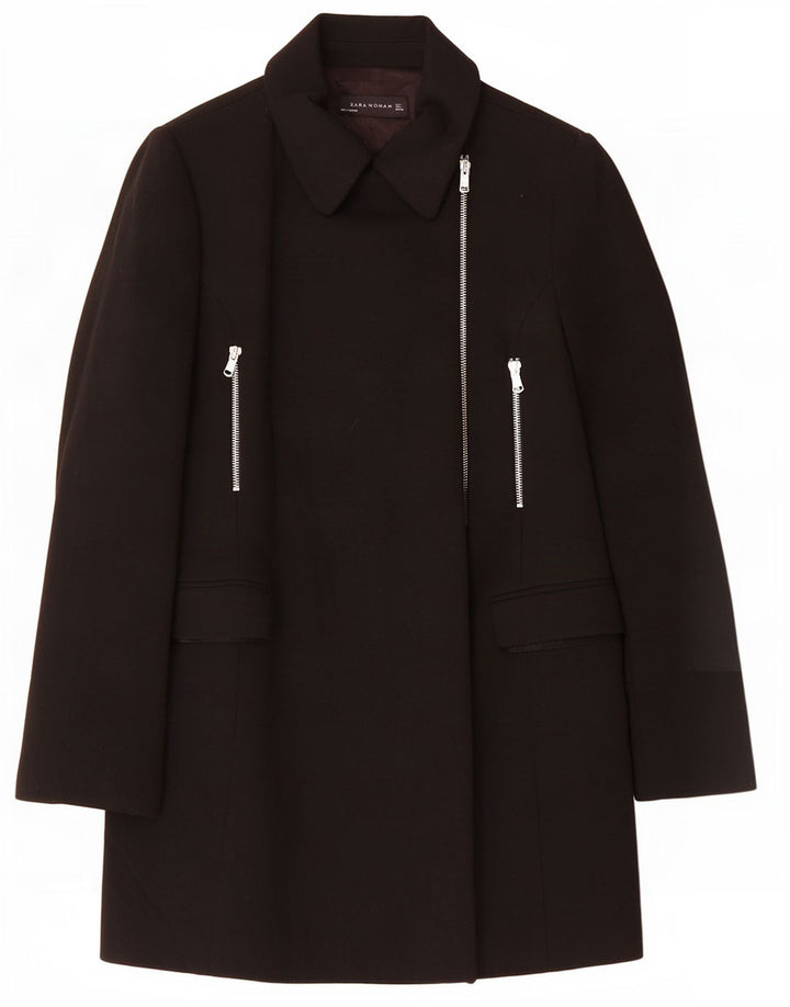 Zara Womens Overcoat UK 14 Large Black