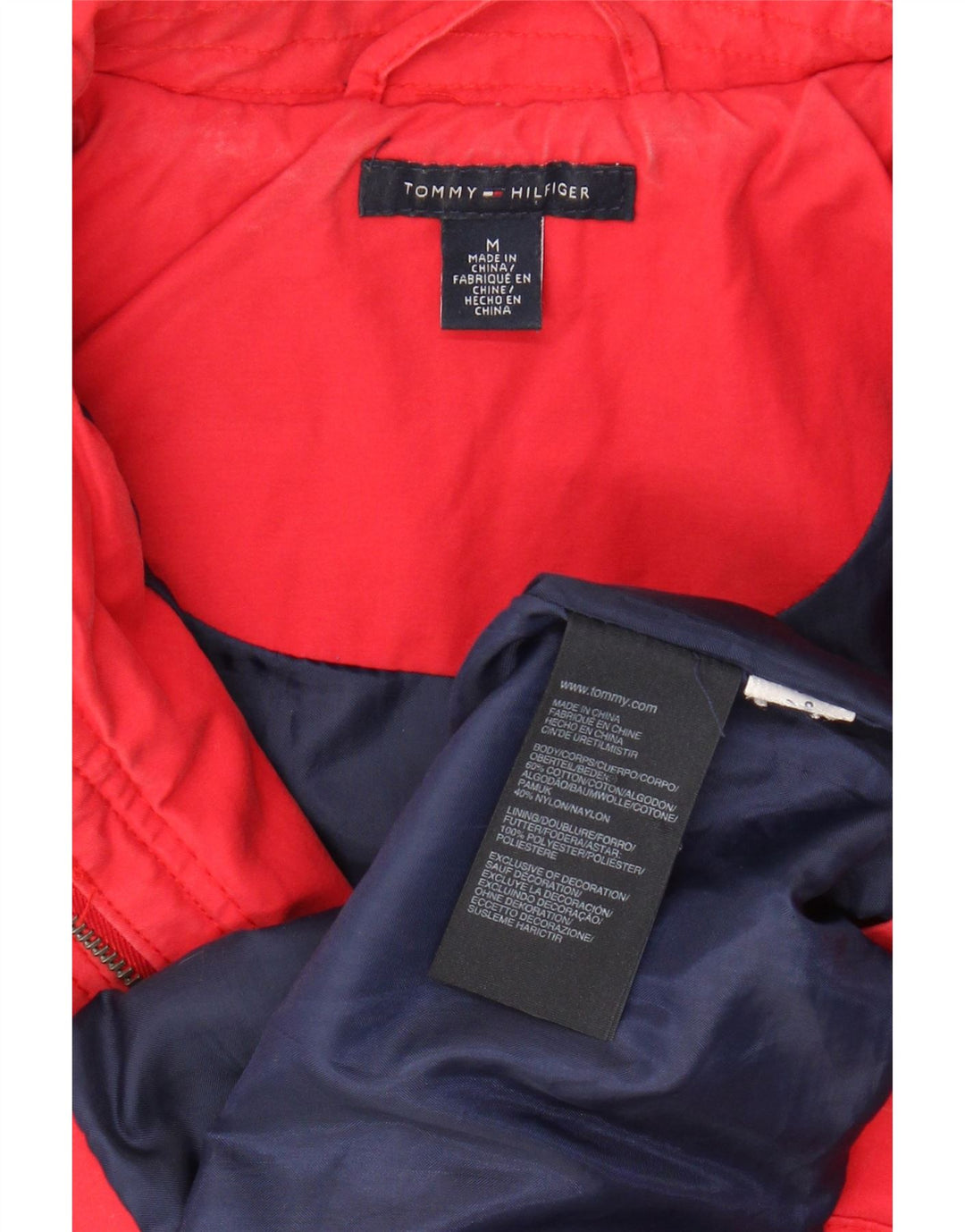 TOMMY HILFIGER Womens Military Jacket UK 14 Medium Red Cotton Vintage Tommy Hilfiger and Second-Hand Tommy Hilfiger from Messina Hembry 
