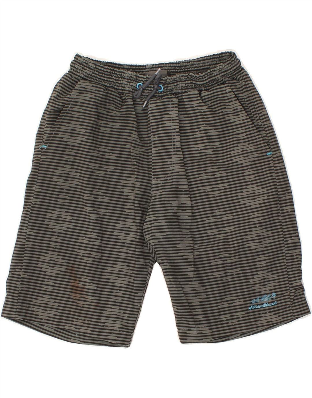 EDDIE BAUER Boys Sport Shorts 10-11 Years Medium Grey Striped Vintage Eddie Bauer and Second-Hand Eddie Bauer from Messina Hembry 