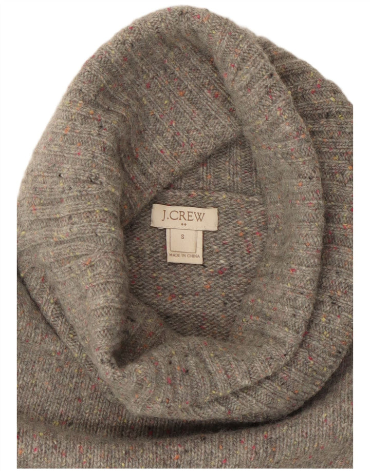 J. CREW Womens Roll Neck Jumper Sweater UK 10 Small Grey Flecked