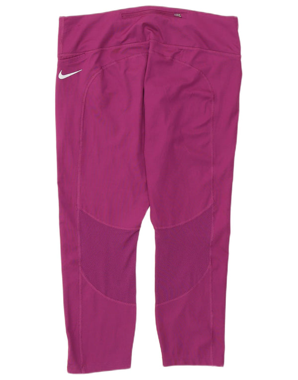 Nike Womens Dri Fit Capri Leggings UK 18 XL Purple Polyester