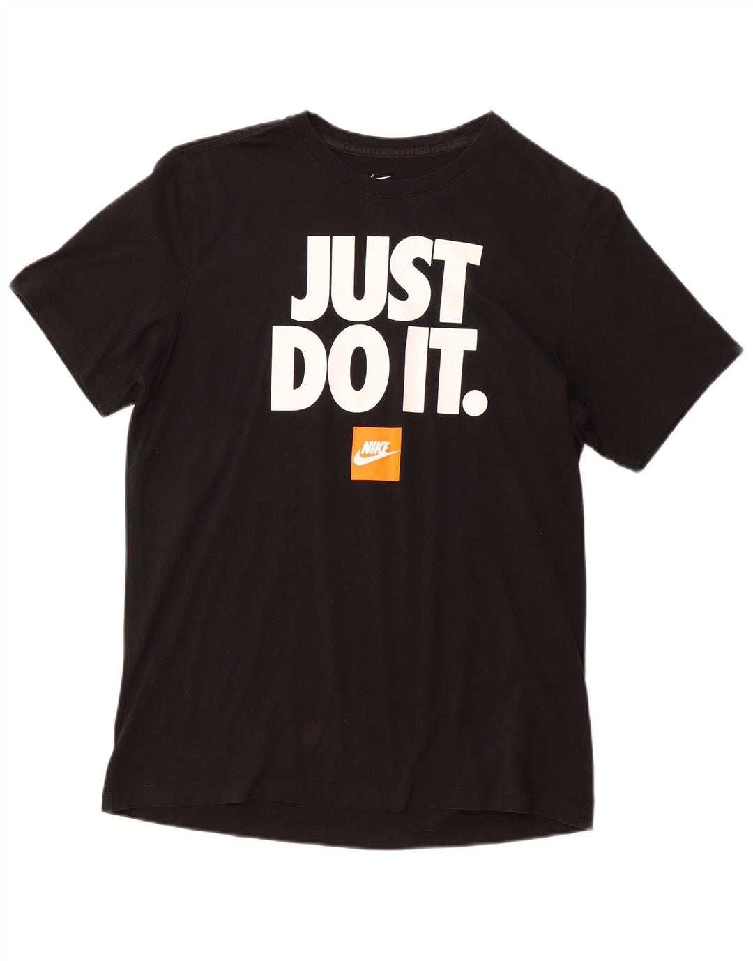 NIKE Mens Graphic T-Shirt Top Large Black Cotton