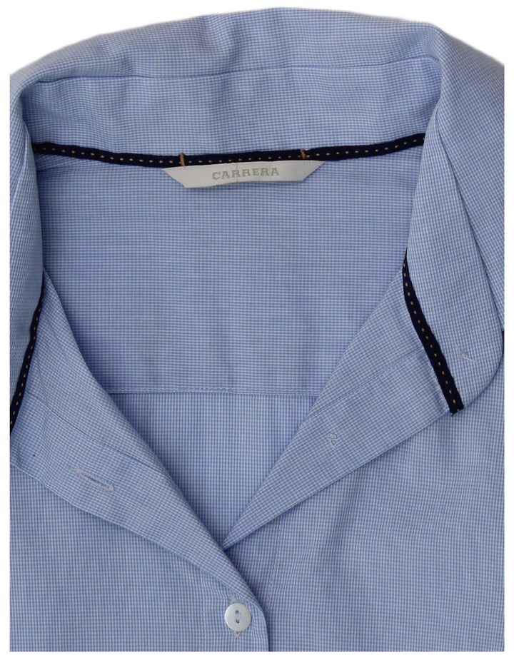 Carrera Womens Shirt UK 12 Medium Blue Check