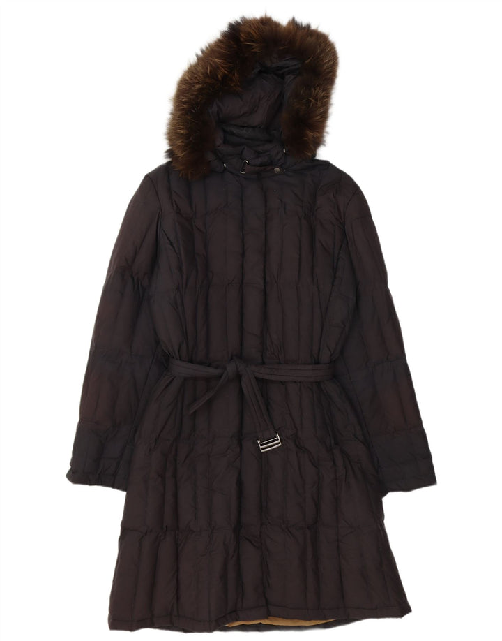 CIESSE PIUMINI Womens Hooded Padded Coat IT 48 XL Black Polyester
