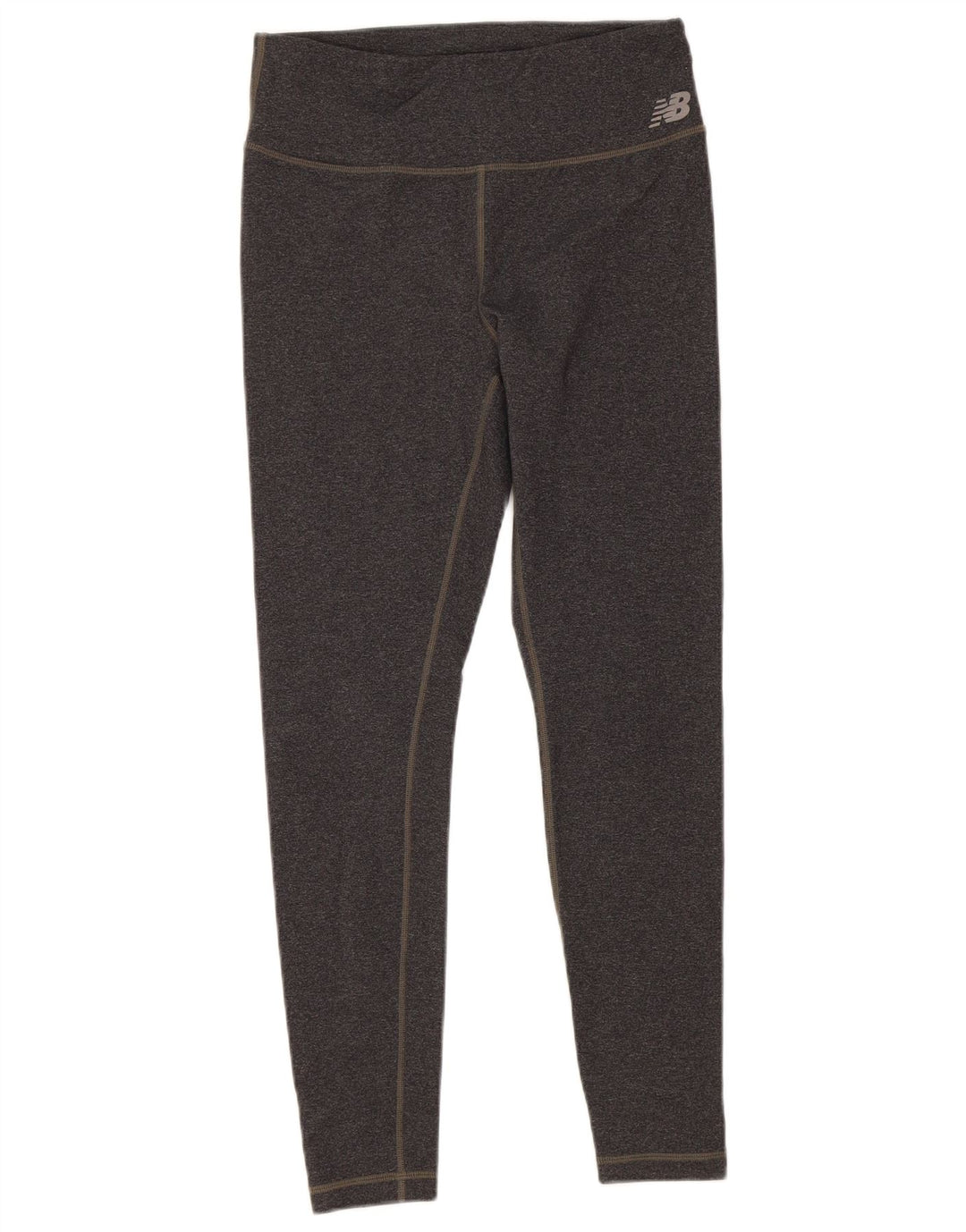 NEW BALANCE Womens Capri Leggings UK 12 Medium Grey Flecked Polyester