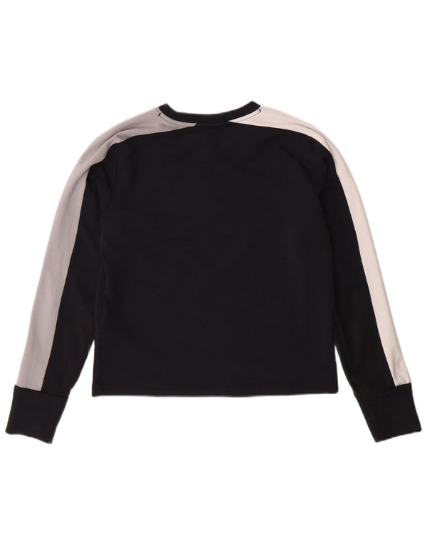 UNDER ARMOUR Womens Loose Fit Top Long Sleeve UK 6 XS Black Colourblock