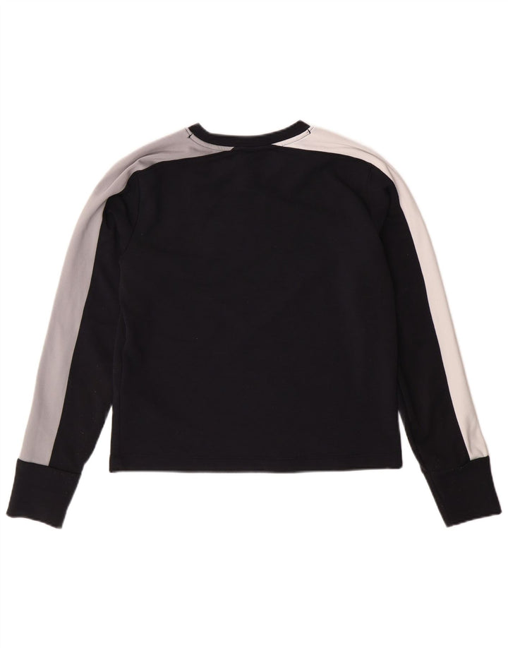 UNDER ARMOUR Womens Loose Fit Top Long Sleeve UK 6 XS Black Colourblock