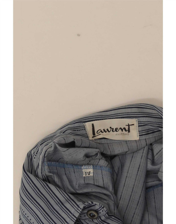 Laurent Mens Polo Shirt Small Blue Striped