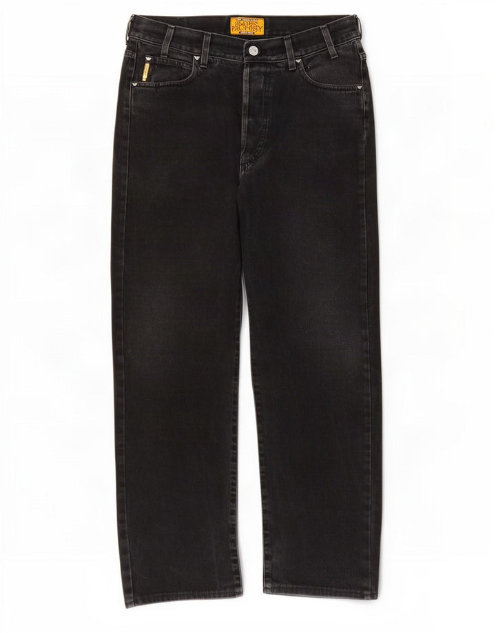 Armani Mens Straight Jeans W32 L33 Black Cotton