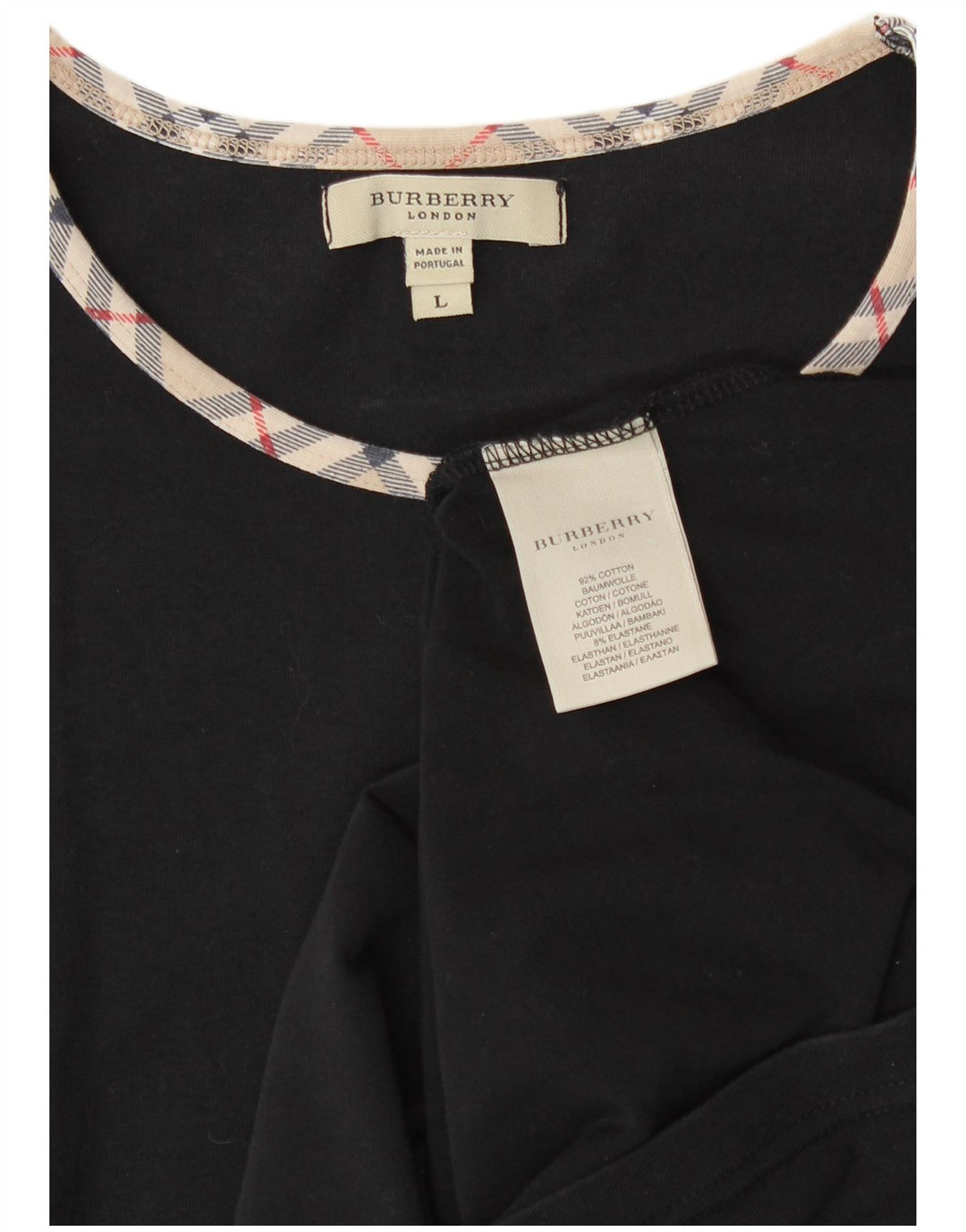 Burberry Womens Top Long Sleeve UK 14 Large Black Cotton