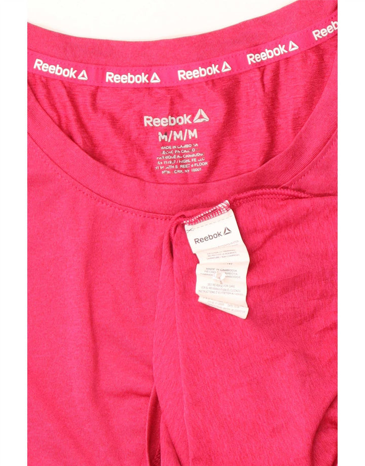 Reebok Womens T-Shirt Top UK 14 Medium Pink Polyester