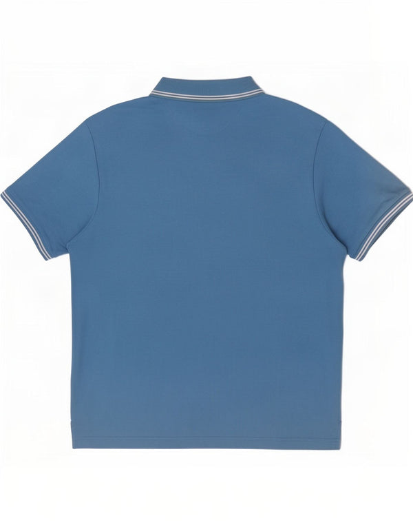 Champion Mens Easy Fit Polo Shirt Large Blue Cotton