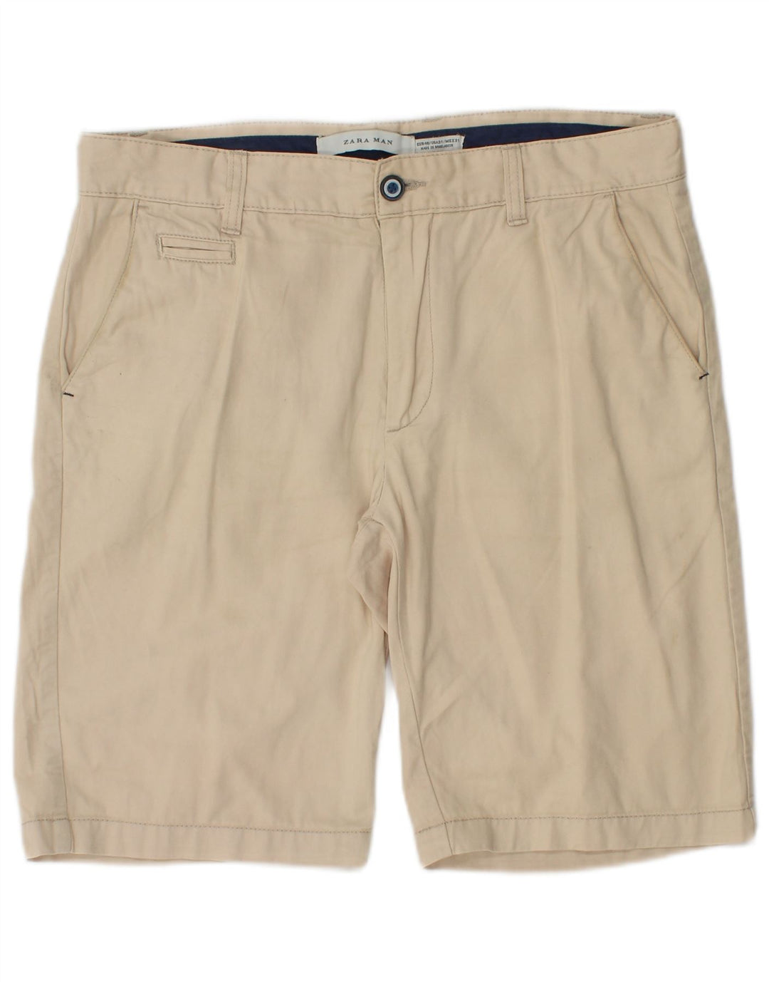 Zara Mens Chino Shorts EU 40 Medium W31 Beige