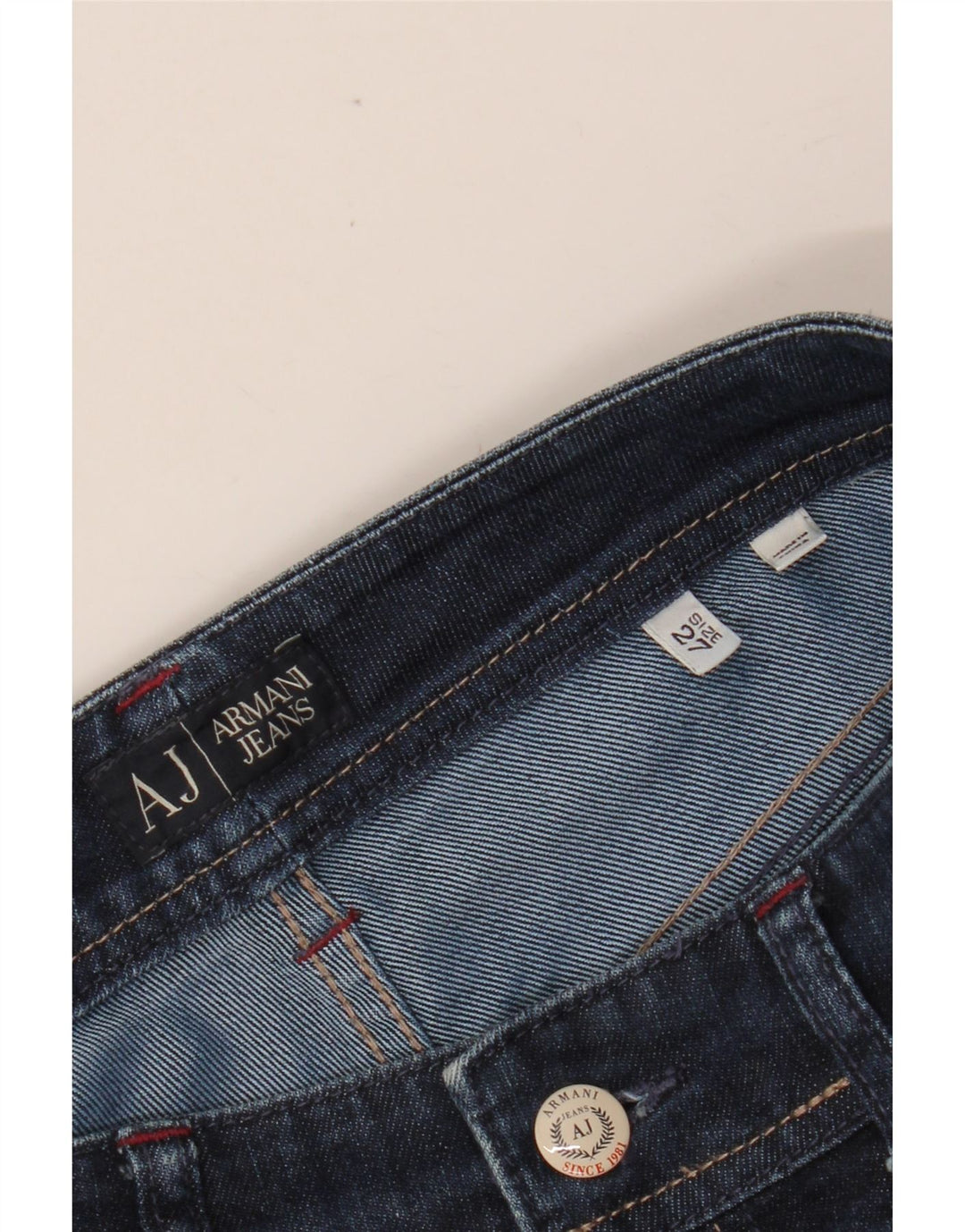 ARMANI Womens Straight Jeans W27 L28 Navy Blue