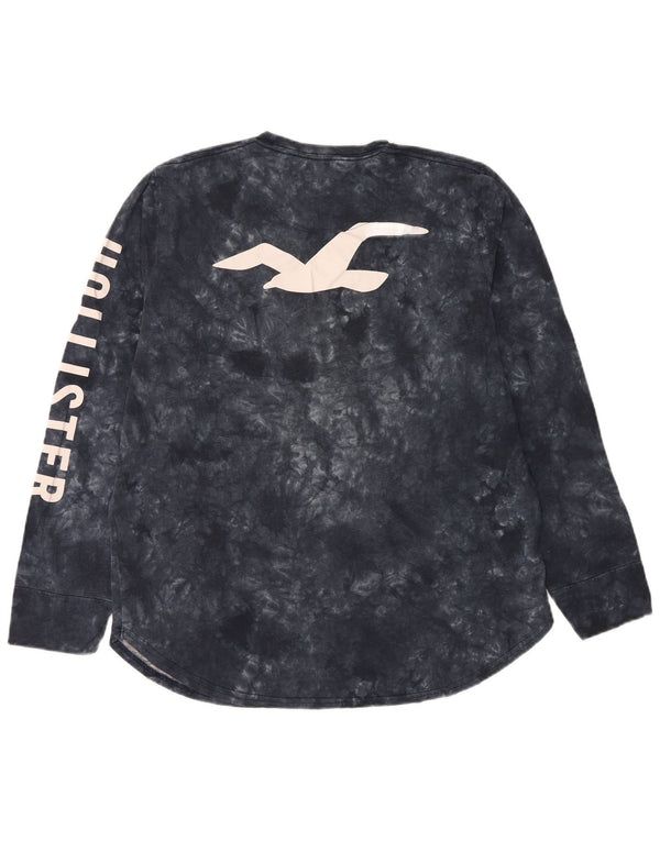 Hollister Mens Graphic Top Long Sleeve XL Black Tie Dye Cotton