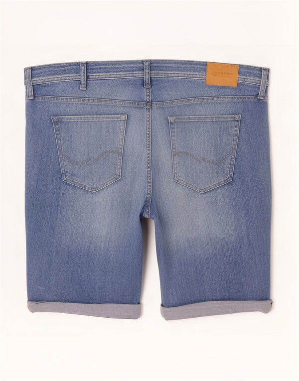 Jack & Jones Mens Distressed Regular Denim Shorts W46 3XL Blue Cotton