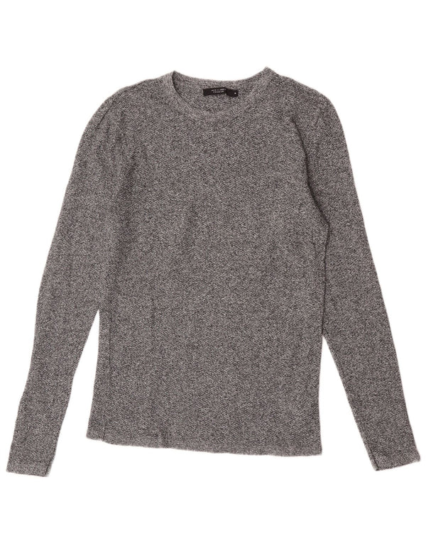 Jack & Jones Mens Top Long Sleeve Medium Grey Flecked Cotton