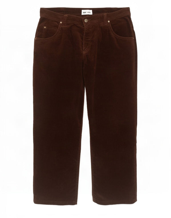 Lee Mens Brooklyn Straight Corduroy Trousers W42 L29 Brown Cotton