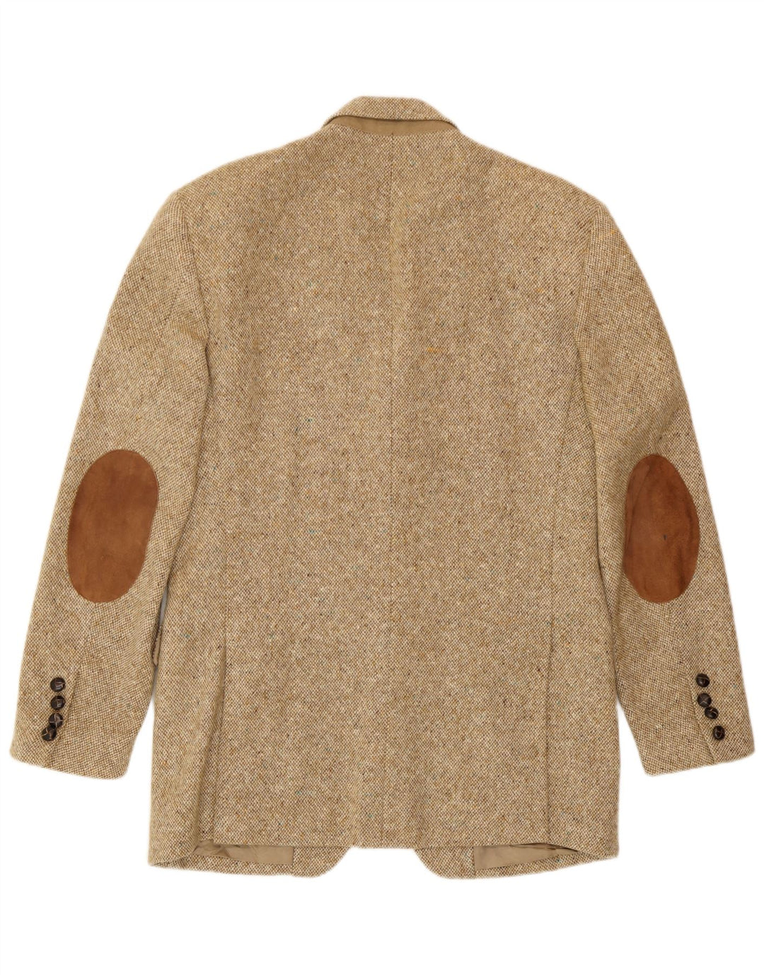 John Hanly&Co Ltd Mens 3 Button Blazer Jacket UK 38 Medium Beige Flecked