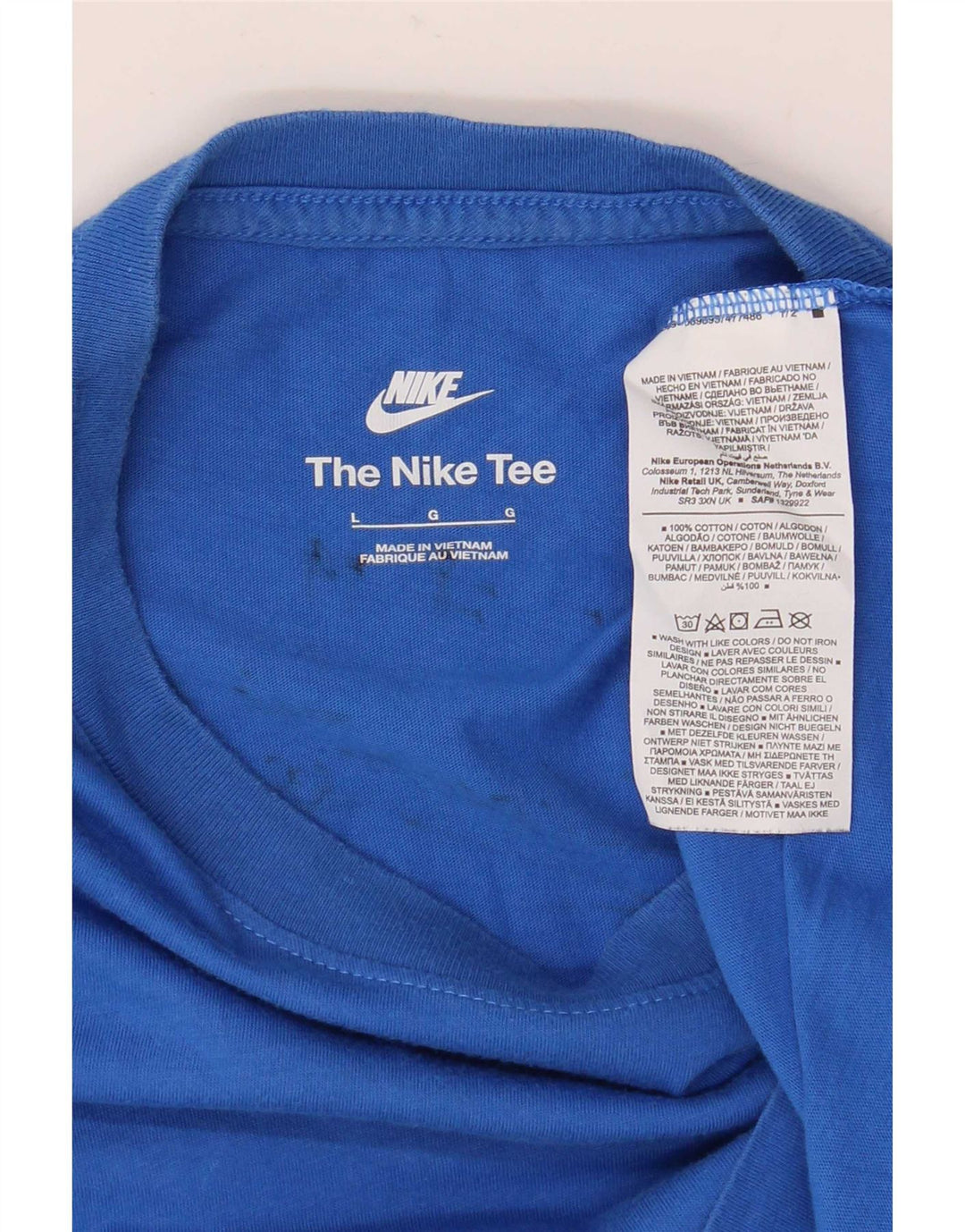 Nike Mens T-Shirt Top Large Blue Cotton