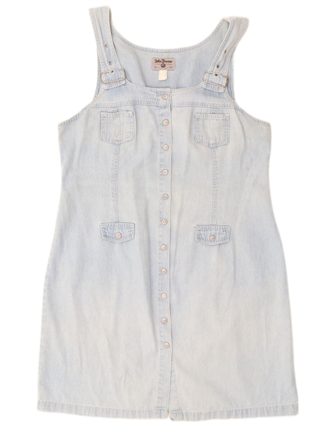 JOHN BANER Womens Sleeveless Denim Dress IT 50 XL Blue Cotton