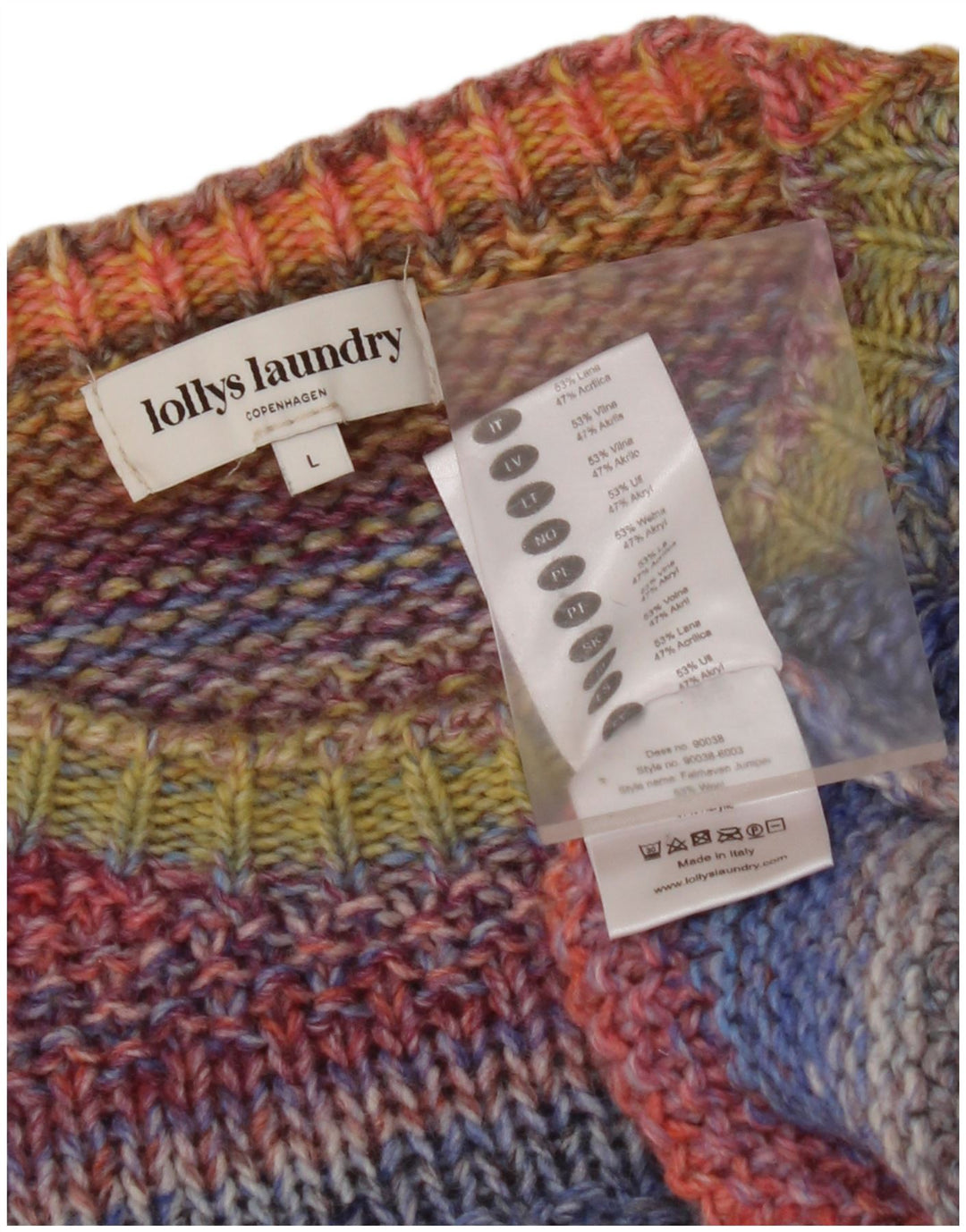 LOLLYS LAUNDRY Womens Crew Neck Jumper Sweater UK 16 Large Multicoloured