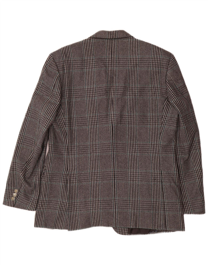 Pierre Cardin Mens 2 Button Blazer Jacket IT 54 2XL Grey Check Wool Classic